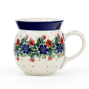 Kubek ceramiczny 073<br> 1535X Czerwony wianuszek